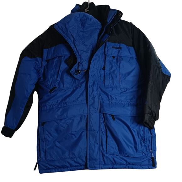 Starter 2 In 1 Jacket Puffer Vest Men Small Royal Blue Nylon Hooded Outdoors Ski - Picture 1 of 16